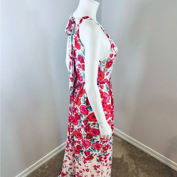 Eliza J pink ,white and red Floral Maxi Dress size 4 - Picture 5 of 12